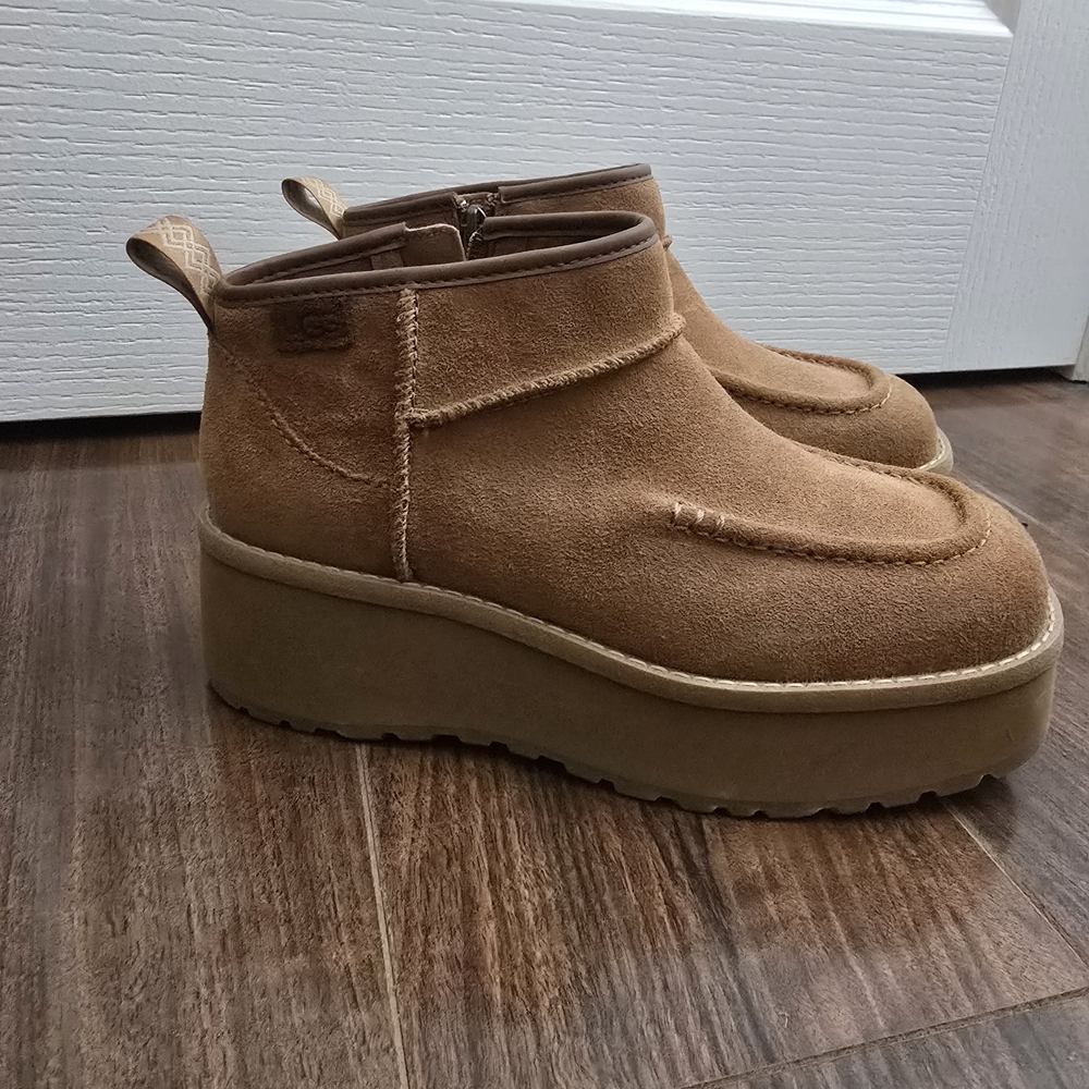 UGG Tan Suede Platform Boots (New)